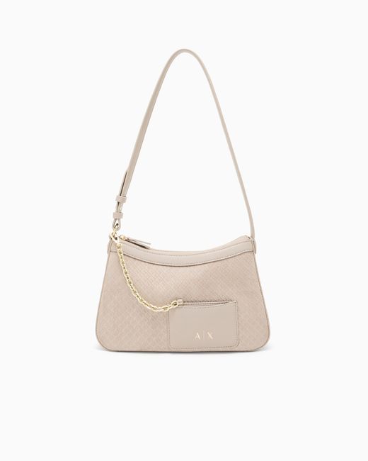 ARMANI EXCHANGE White Shoulder Bag With Chain