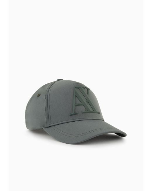Armani Exchange Gray Rubberised Logo Baseball Cap for men