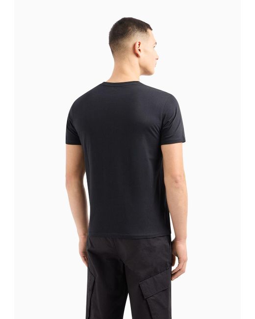 Armani Exchange Black Regular Fit Cotton T-shirt With Turntable Print for men