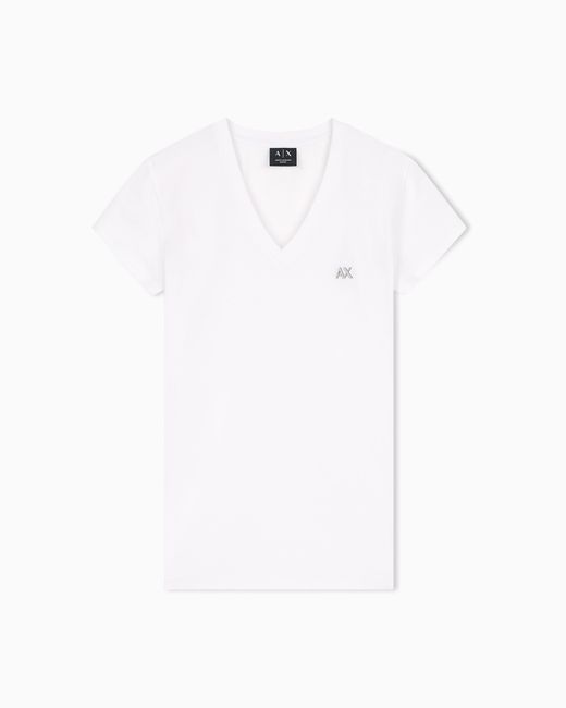 ARMANI EXCHANGE White Slim Fit T-Shirt