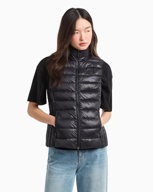 ARMANI EXCHANGE Black Sleeveless Padded Down Jacket