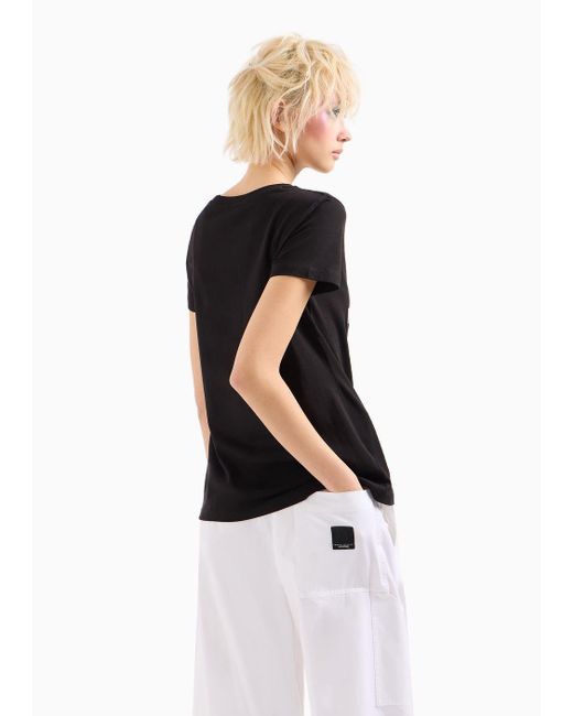 T-shirt Slim Fit Mix Mag In Cotone Organico Asv di Armani Exchange in Black