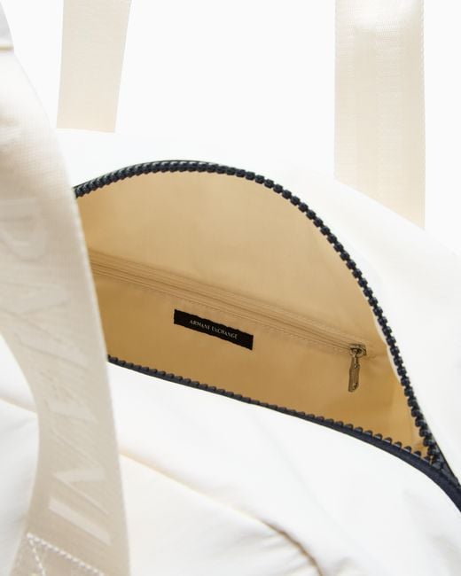 ARMANI EXCHANGE White Travel Bag With Contrasting Details for men