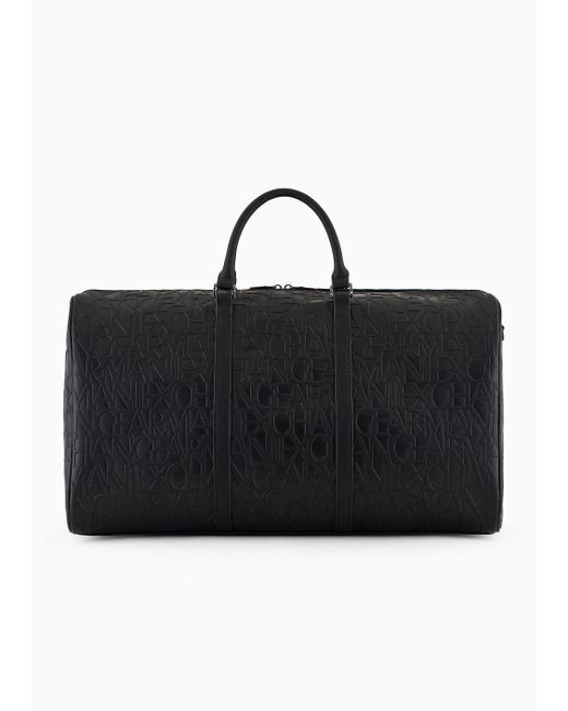 Armani Exchange Black Duffle Bags for men