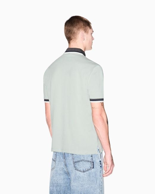 ARMANI EXCHANGE White Cotton Polo Shirt for men