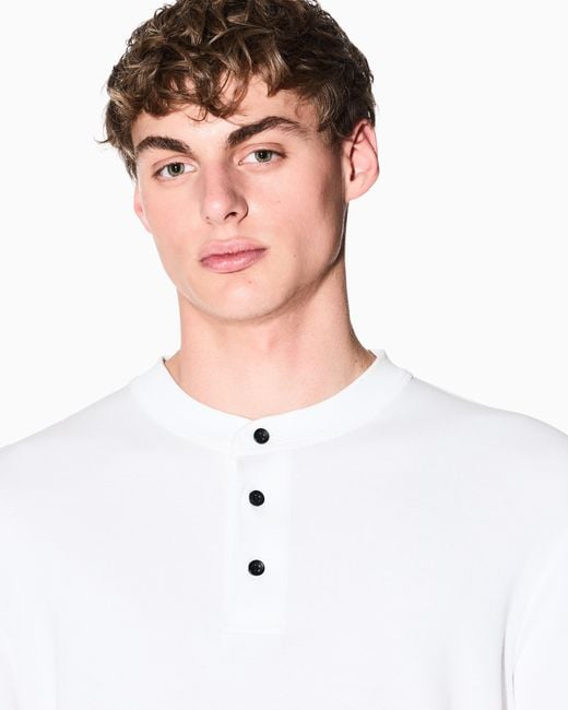 ARMANI EXCHANGE White Slim-Fit Short-Sleeved Cotton Polo Shirt for men