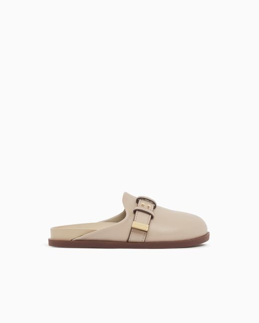 ARMANI EXCHANGE White Sabot With Buckle And Detail