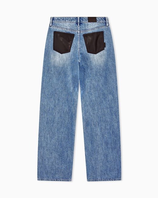 ARMANI EXCHANGE Blue Oversized Fit Five-Pocket Pants