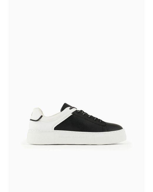 Armani Exchange Black Sneakers In With Contrasting Back