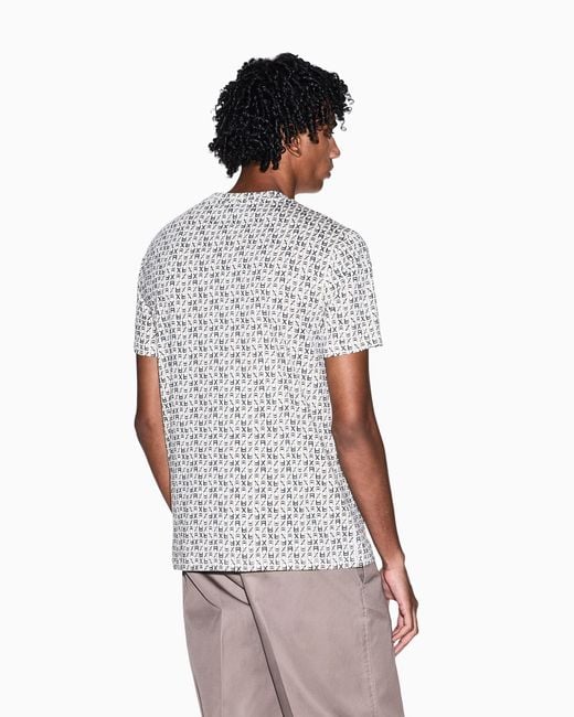 ARMANI EXCHANGE White Regular Fit T-Shirt for men