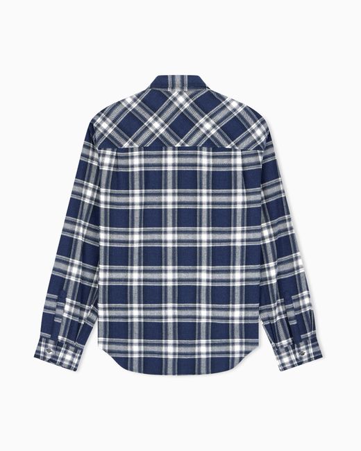 ARMANI EXCHANGE Blue Oversized Fit Shirt Cotton for men