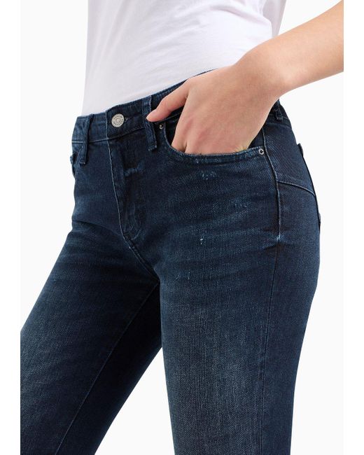 Jeans Super Skinny Fit Stone Washed di Armani Exchange in Blue