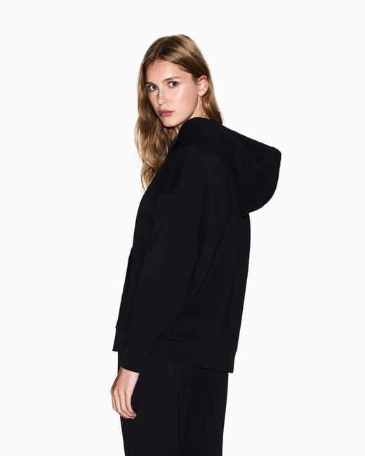 ARMANI EXCHANGE Black Cotton Hoodie