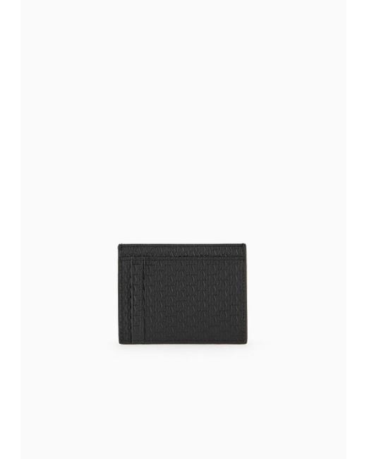 Emporio Armani White A | X Armani Exchange Armani Exchange Debossed Card Case Nero-black for men