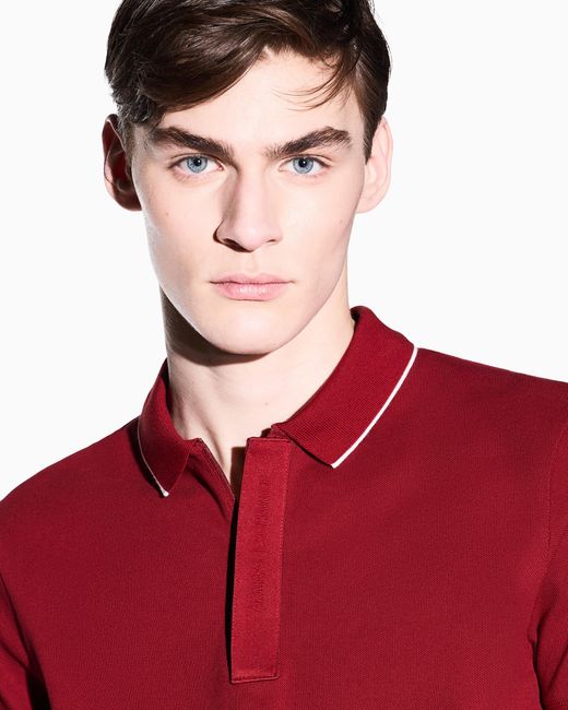 ARMANI EXCHANGE Red Slim Fit Polo Shirt for men