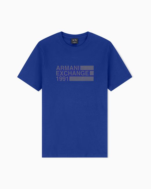 ARMANI EXCHANGE Blue Slim Fit T-Shirt for men