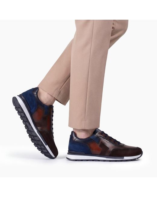 Armos Blue And Leather Sneaker for men