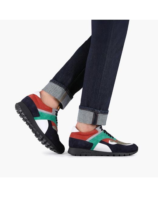 Armos Blue Multi-Color Suede Sneaker for men
