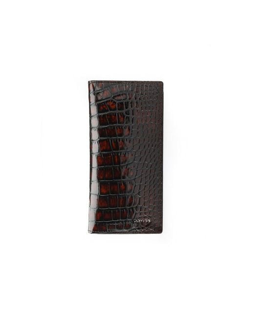 Armos Black Croc-Printed Wallet for men