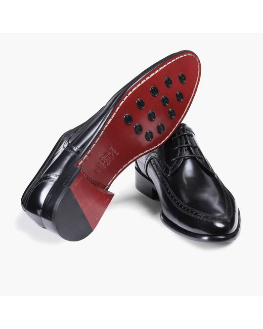Armos Black Leather Apron-Toe Derby for men