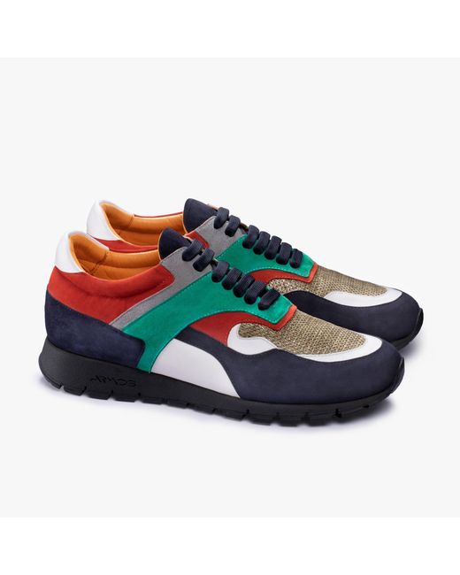 Armos Blue Multi-Color Suede Sneaker for men