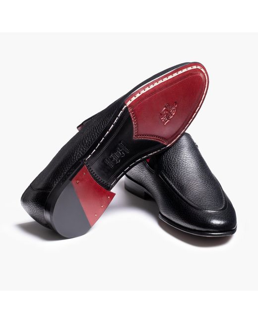 Armos Black Deer Leather Loafer for men