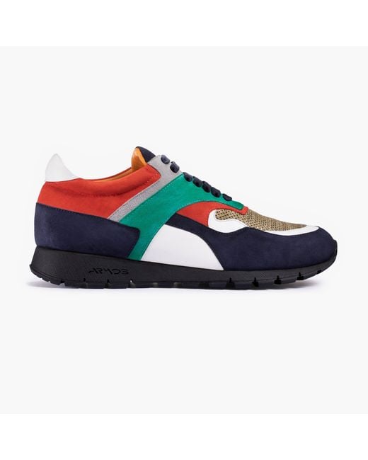 Armos Blue Multi-Color Suede Sneaker for men
