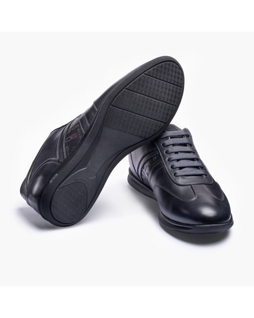 Armos Blue Dark Leather Sneaker for men