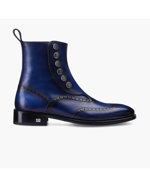 Armos Blue Leather Brogue Boot for men