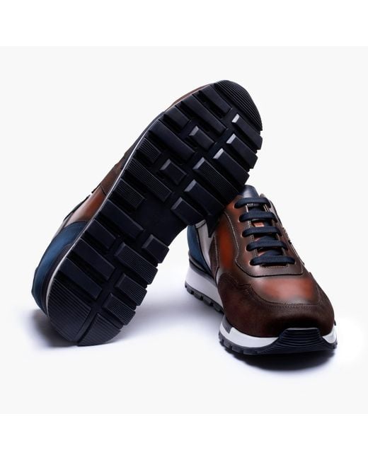 Armos Blue And Leather Sneaker for men