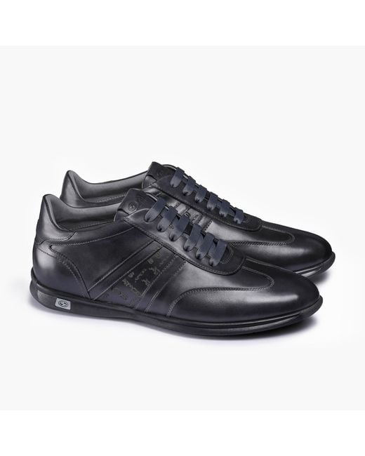 Armos Blue Dark Leather Sneaker for men