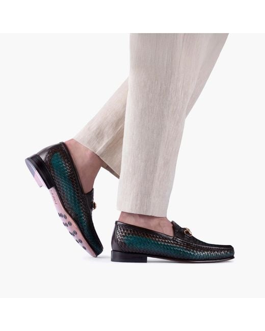 Armos Black Woven Moccasin for men