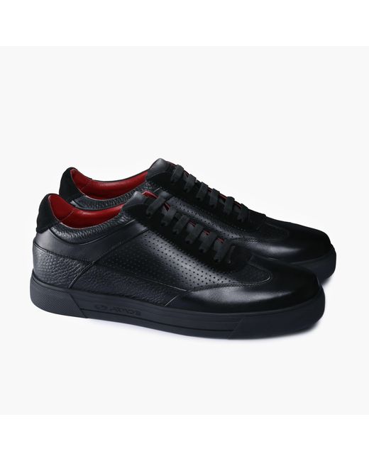 Armos Black Breathable Leather Sneaker for men
