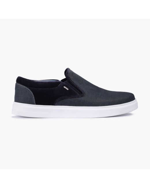Armos Blue Dark Linen Slip-On Sneaker for men