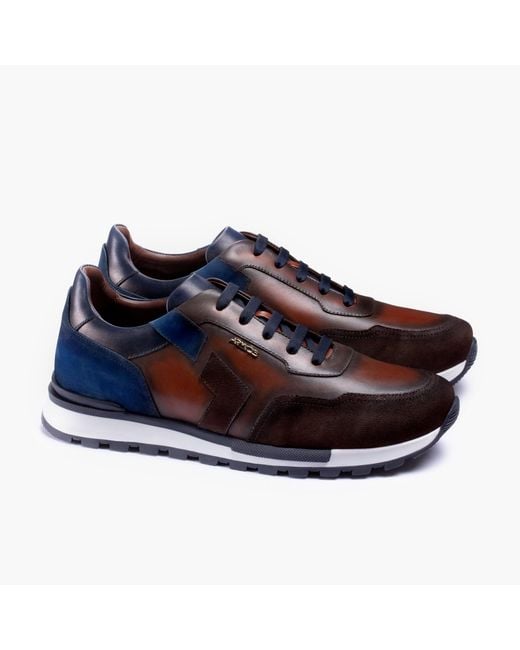 Armos Blue And Leather Sneaker for men
