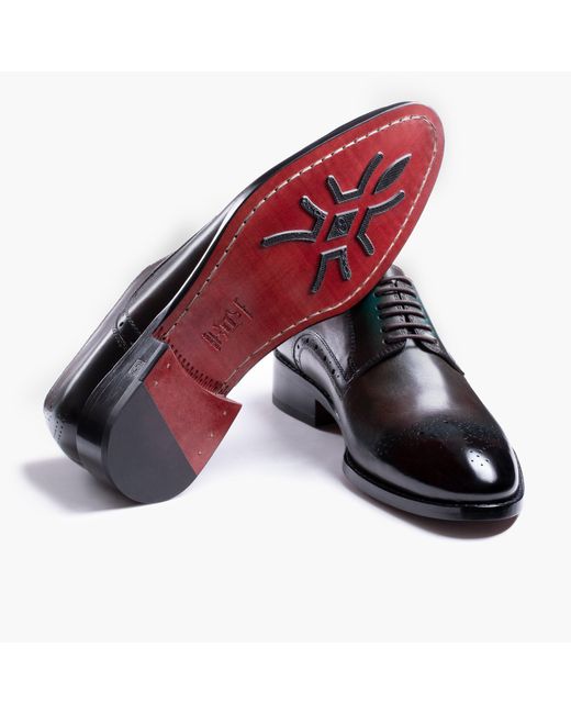 Armos Black Emerald Patina Leather Derby for men