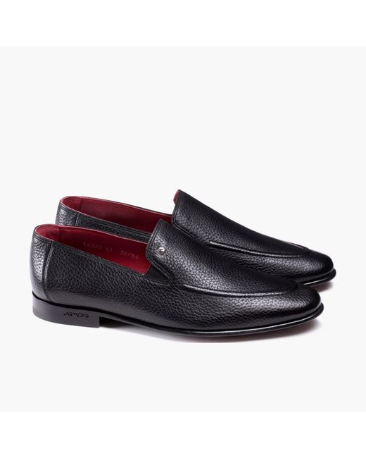 Armos Black Deer Leather Loafer for men