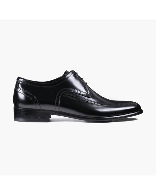 Armos Black Leather Apron-Toe Derby for men