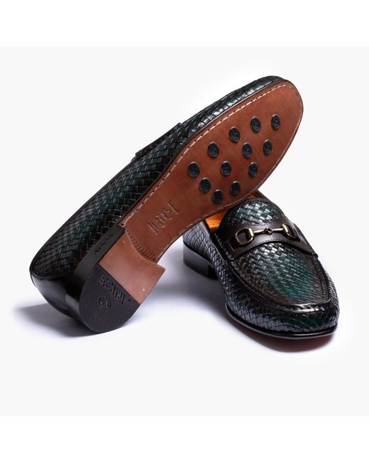 Armos Black Woven Moccasin for men