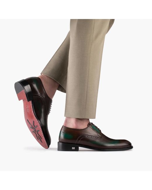 Armos Black Emerald Patina Leather Derby for men