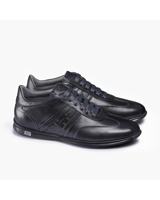 Armos Blue Dark Leather Sneaker for men