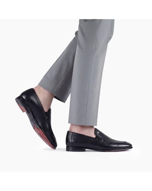 Armos Black Deer Leather Loafer for men