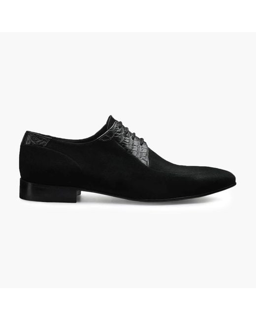 Armos Black Suede & Crocodile Derby for men
