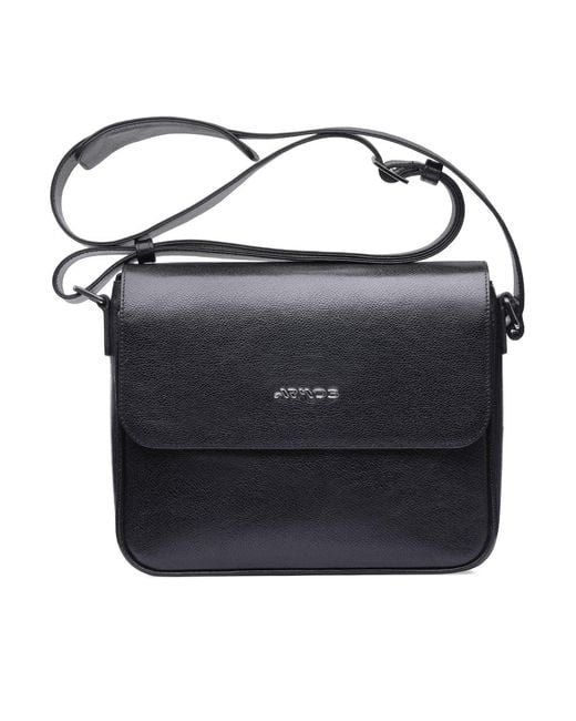 Armos Black Leather Bag for men