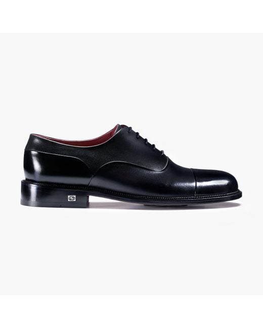 Armos Men's Black Oxford With Glossy Toe Cap