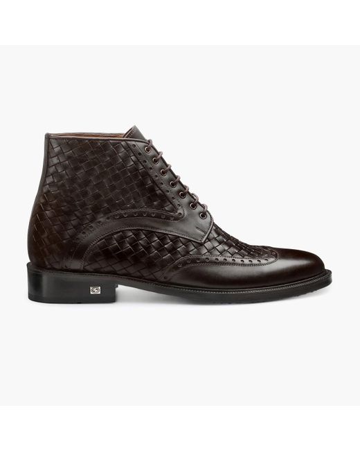 Armos Black Woven Leather Boot for men