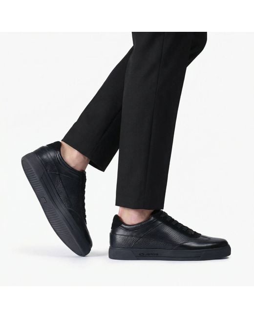 Armos Black Breathable Leather Sneaker for men