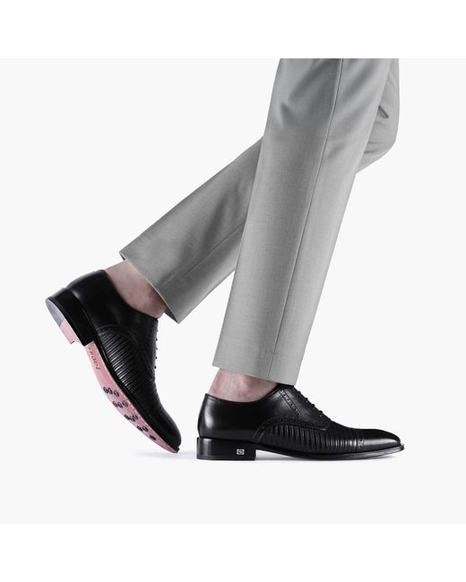 Armos Black Textured Leather Brogue Oxford for men