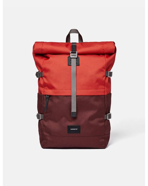 Sandqvist Bernt Rolltop Backpack in Red for Men | Lyst