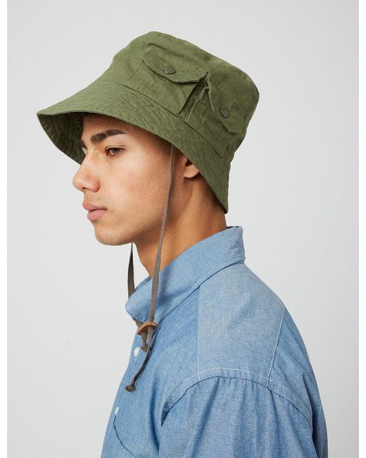 Engineered Garments Explorer Hat (cotton Ripstop) in Green for Men